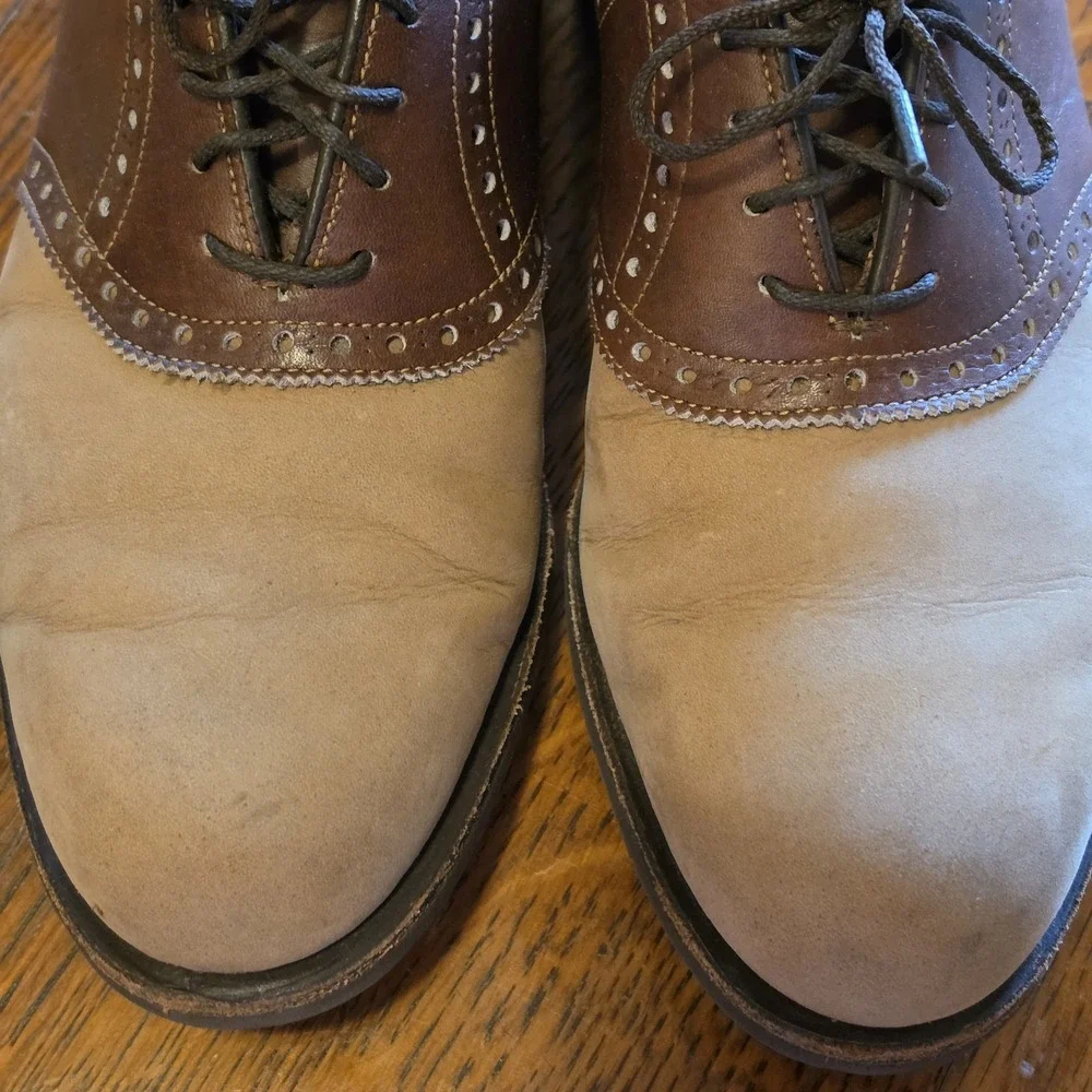 Vintage Footjoy Classics Brown‎ Saddle Spikeless Golf Shoe Size 7.5 D